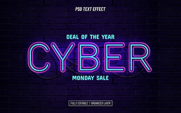 Efecto de texto Cyber Monday