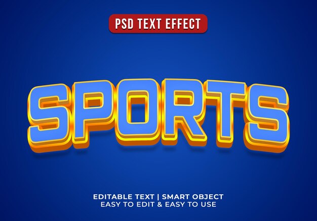 Efecto de texto deportivo de estilo 3D editable