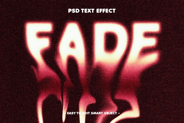 Efecto de texto desvanecido de estilo de fusión colorido