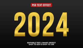 PSD gratuito efecto de texto dorado 2024
