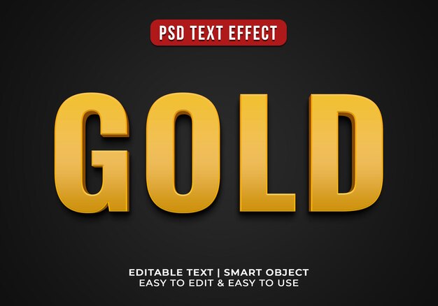 Efecto de texto dorado editable