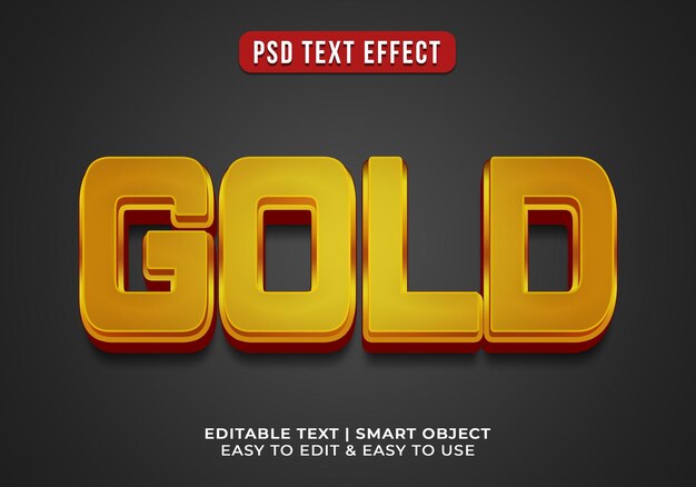 Efecto de texto dorado de estilo 3D editable