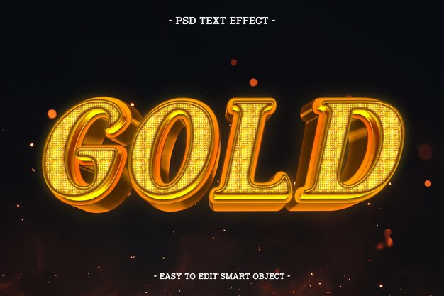 Efecto de texto dorado de lujo
