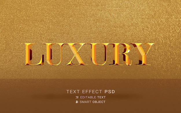 Efecto de texto dorado lujoso PSD gratuito
