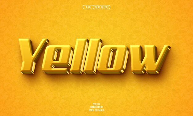 Efecto de texto editable 3D amarillo