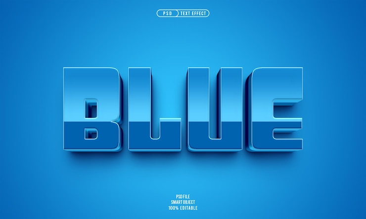 PSD gratuito efecto de texto editable 3d azul