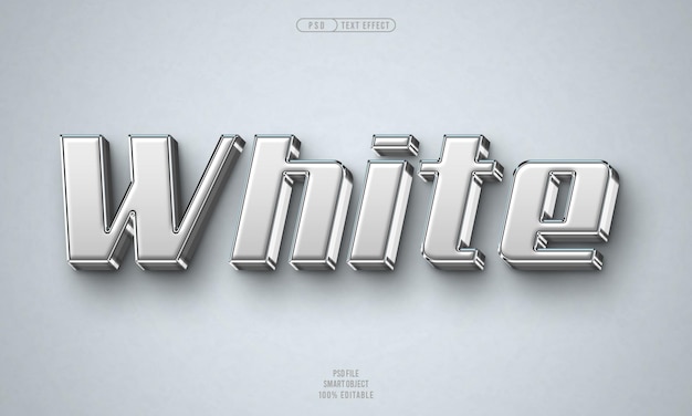Efecto de texto editable en 3D blanco