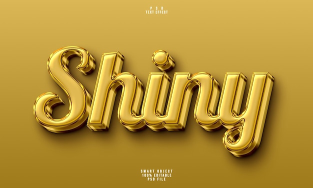 Efecto de texto editable 3D brillante