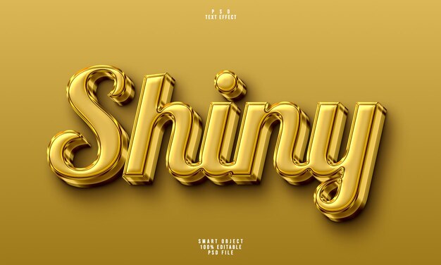 Efecto de texto editable 3D brillante