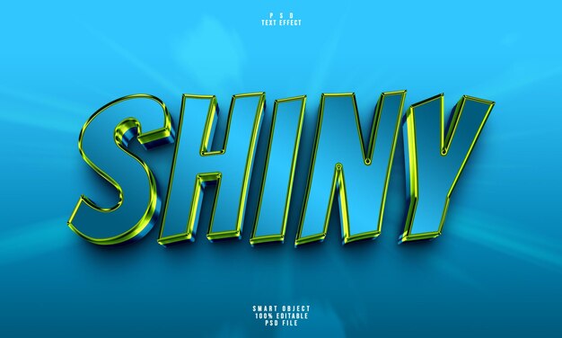 Efecto de texto editable en 3D brillante