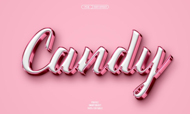 Efecto de texto editable en 3D de caramelo