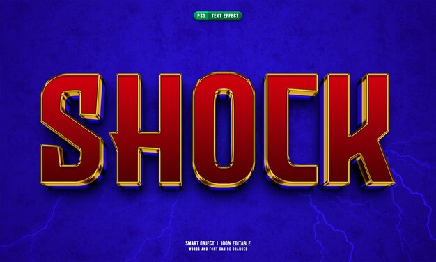 Efecto de texto editable en 3D de choque