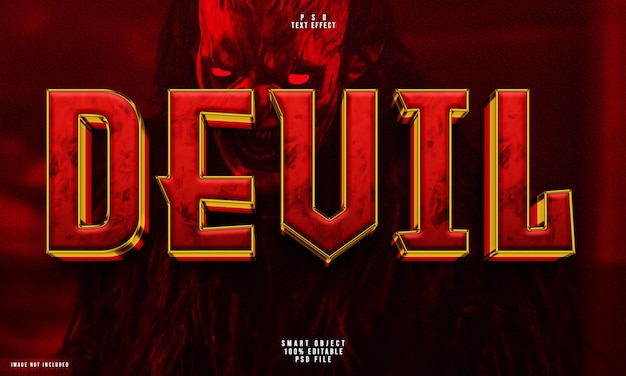 Efecto de texto editable 3D del diablo