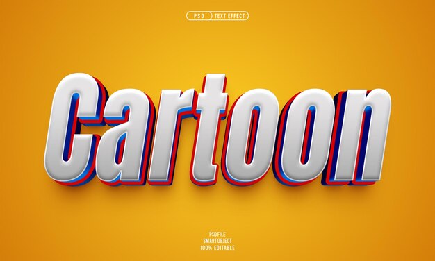 Efecto de texto editable en 3D de dibujos animados