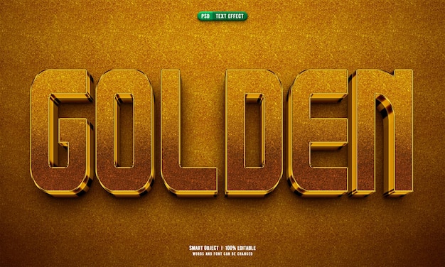 Efecto de texto editable 3D dorado