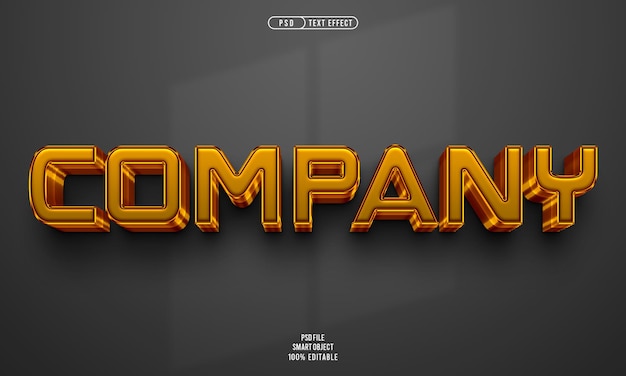 Efecto de texto editable en 3D de la empresa