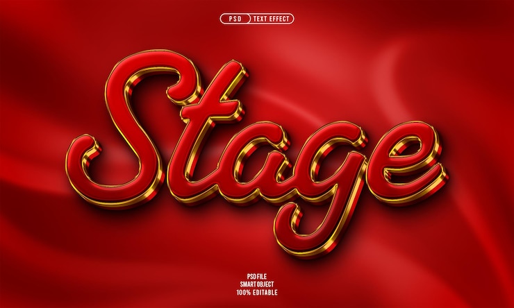 PSD gratuito efecto de texto editable 3d de escenario