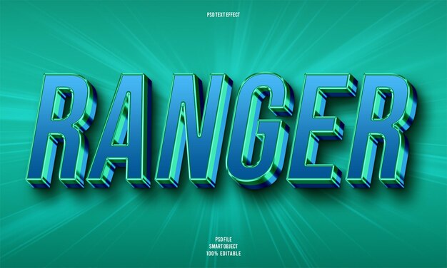 Efecto de texto editable 3D de guardabosques