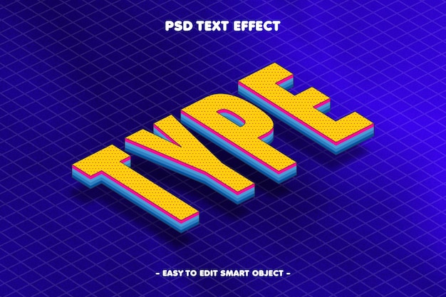 Efecto de texto editable 3D isométrico