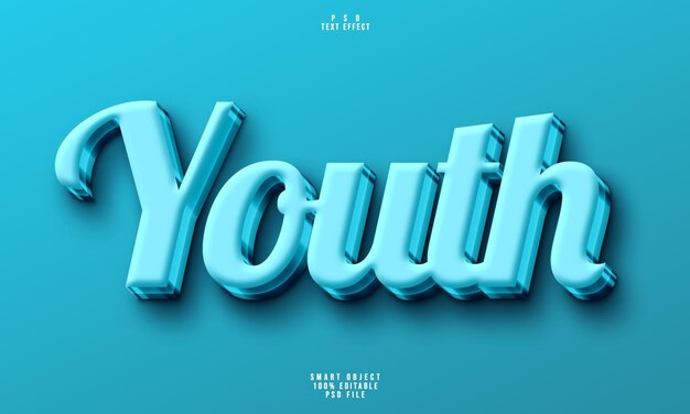 Efecto de texto editable 3D juvenil