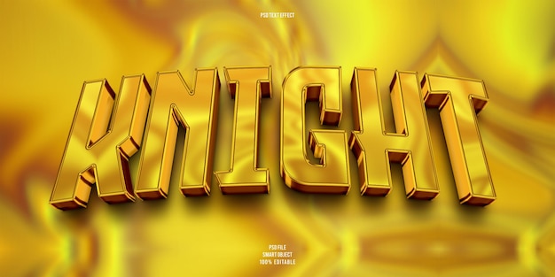 Efecto de texto editable 3d Knight