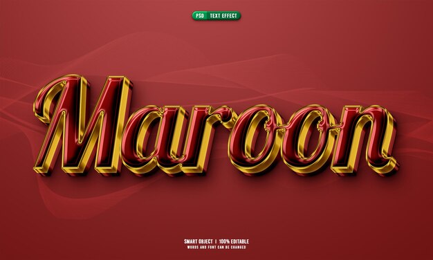 Efecto de texto editable en 3D marrón