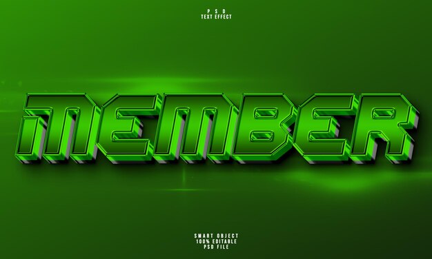 Efecto de texto editable 3D miembro