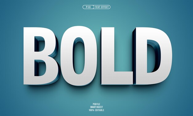 Efecto de texto editable en 3D en negrita