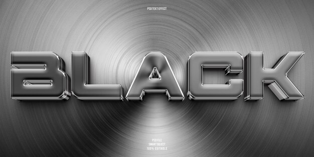 Efecto de texto editable 3d negro
