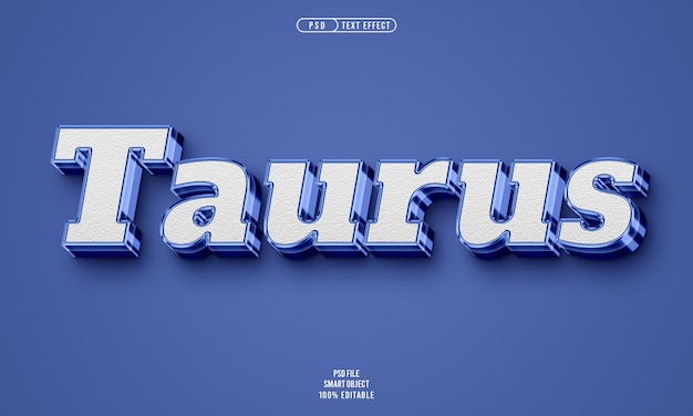 PSD gratuito efecto de texto editable 3d tauro