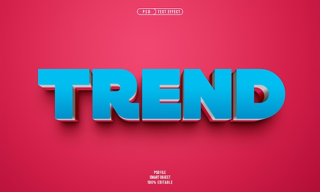 Efecto de texto editable en 3D de Trend