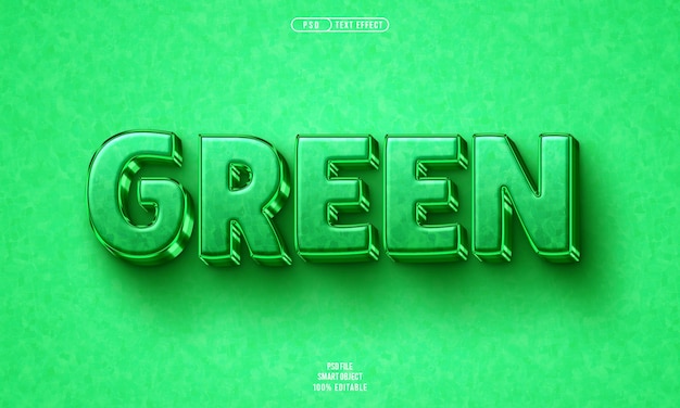 Efecto de texto editable 3D verde