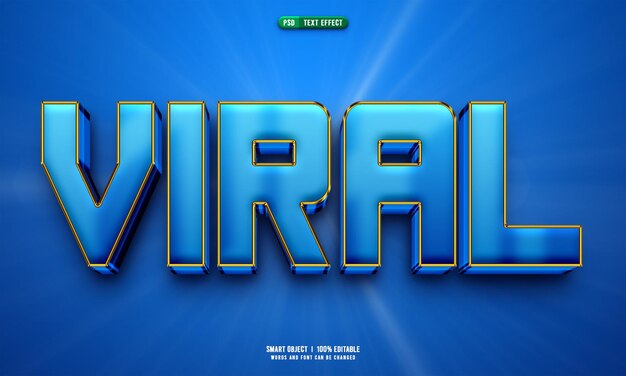 Efecto de texto editable 3D viral