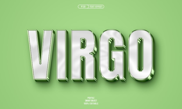 PSD gratuito efecto de texto editable 3d de virgo