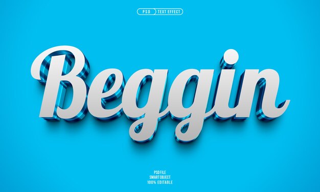Efecto de texto editable en Beggin 3D