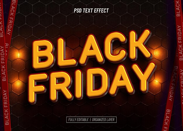 Efecto de texto editable del Black Friday