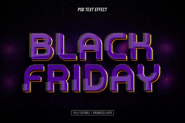 Efecto de texto editable del Black Friday