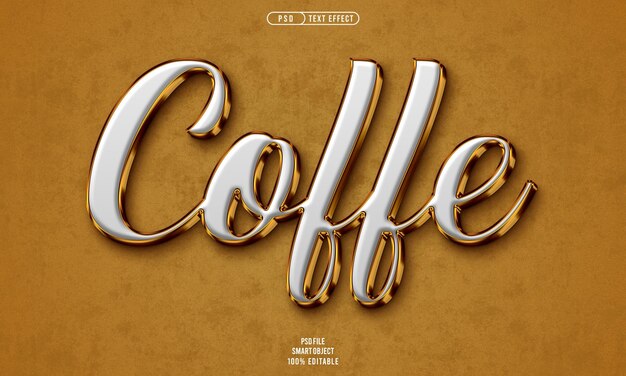 Efecto de texto editable Coffe 3D
