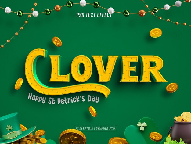 Efecto de texto editable para el día de San Patricio