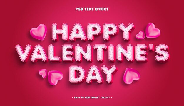 Efecto de texto editable del día de san valentín