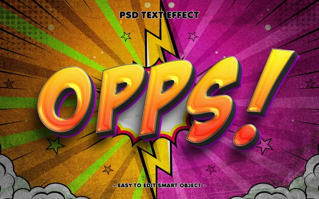 Efecto de texto editable en estilo cómic