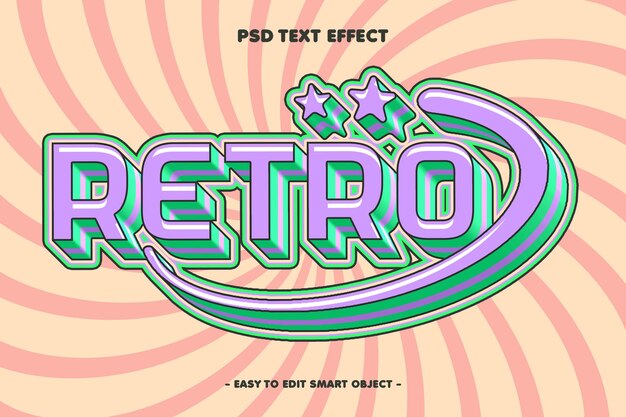 Efecto de texto editable de estilo retro