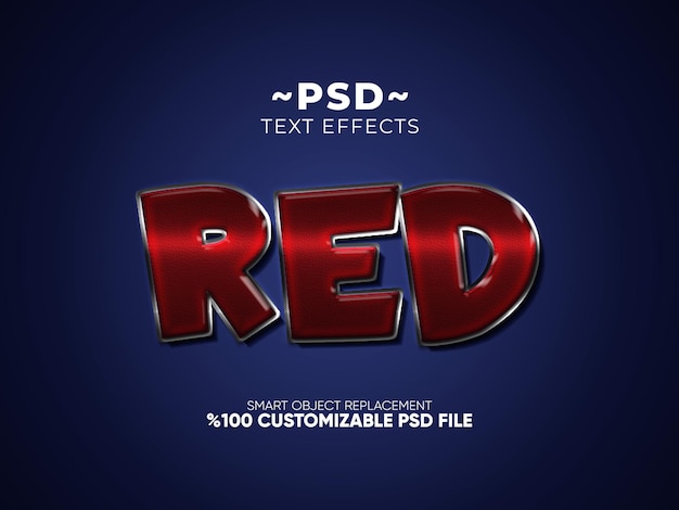 PSD gratuito efecto de texto editable en estilo de texto rojo.