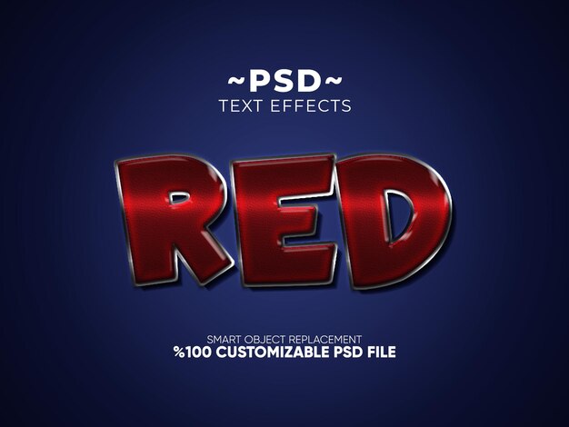 Efecto de texto editable en estilo de texto rojo.