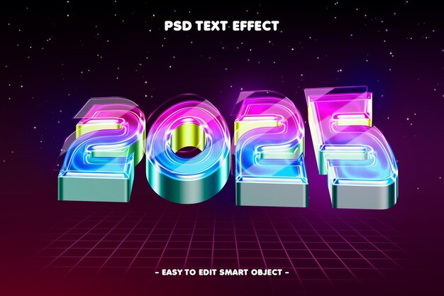 Efecto de texto editable para el feliz año nuevo 2025