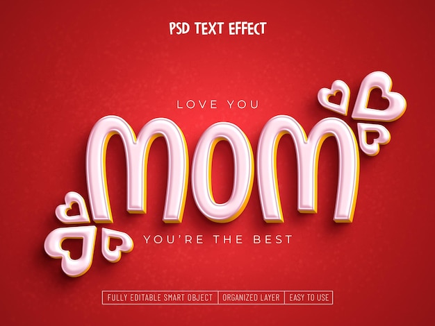 PSD gratuito efecto de texto editable feliz día de la madre