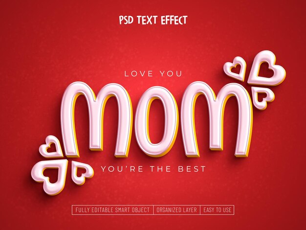 EFECTO DE TEXTO EDITABLE FELIZ DÍA DE LA MADRE