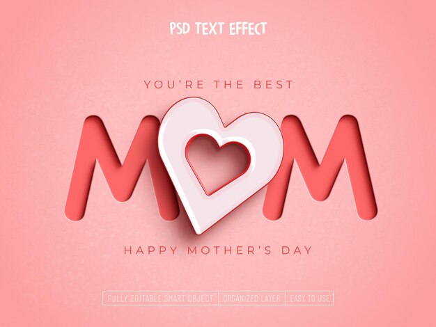 EFECTO DE TEXTO EDITABLE FELIZ DÍA DE LA MADRE