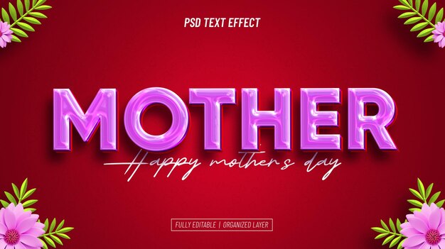 EFECTO DE TEXTO EDITABLE FELIZ DÍA DE LA MADRE