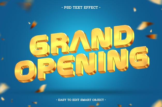 Efecto de texto editable de gran inauguración